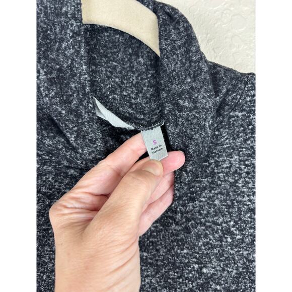 Athleta Malaga Turtleneck Ruched Gray Heathered Sweater Knit Dress Size Small - Picture 12 of 13